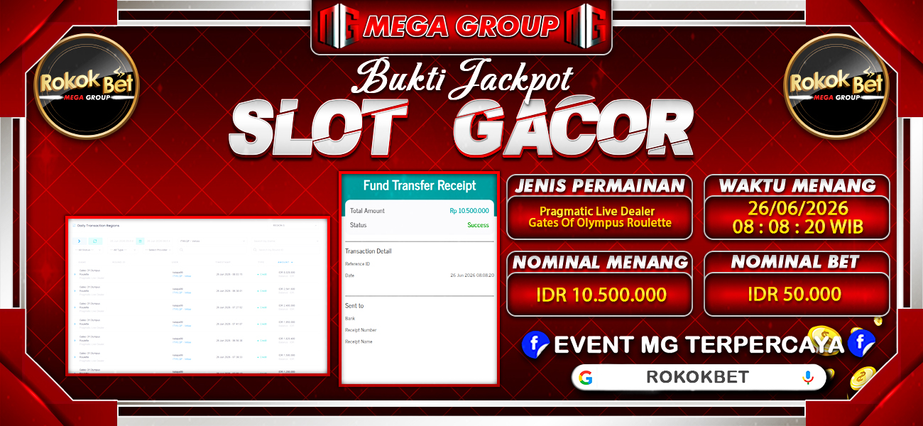 Bukti JP situs Rokokbet hari Jumat, 26 Juni 2026
